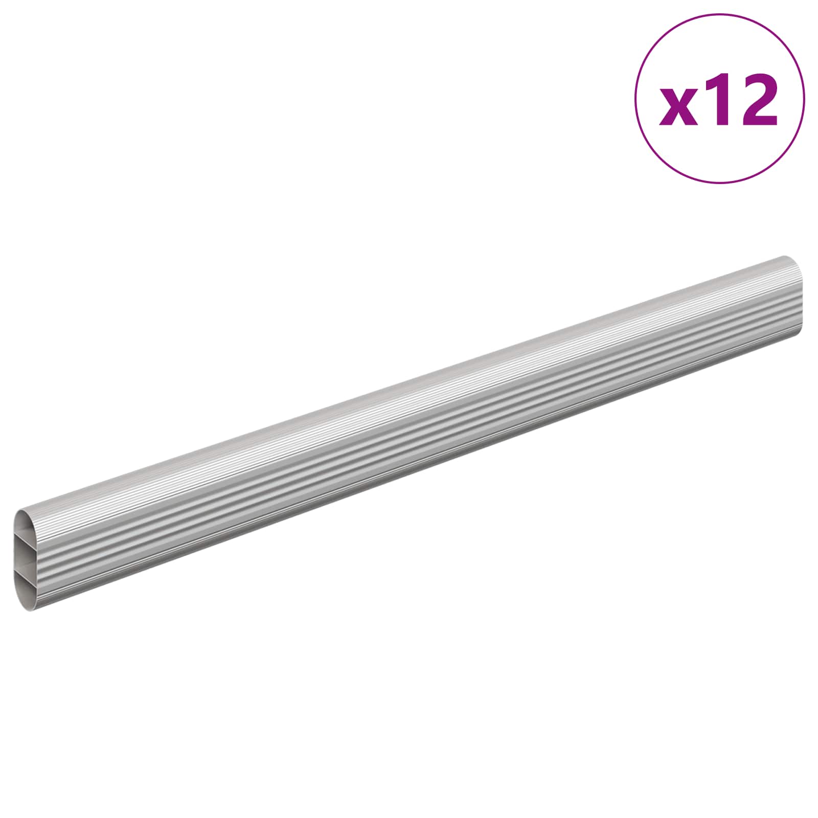 Thumbnail - vidaXL Kleiderstange 12 pcs Silber 764 x 15 x 29 mm Aluminiumlegierung