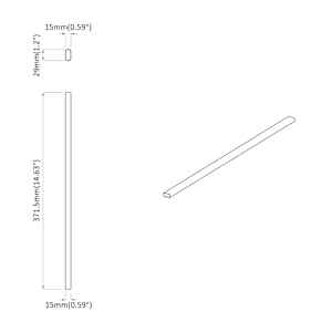 Tyč Skříně 12 pcs Stříbrná 371,5 x 15 x 29 mm Hliníková slitina - obrázek 8