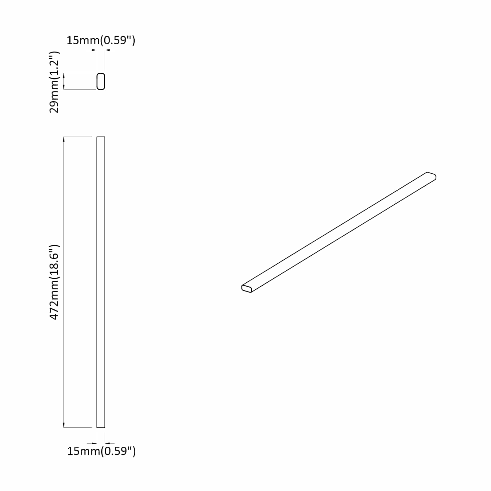 Șină pentru dressing 2 pcs Argintiu 764 x 15 x 29 mm [7]