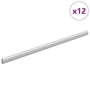 Tyč Skříně 12 pcs Stříbrná 472 x 15 x 29 mm Hliníková slitina - obrázek 2