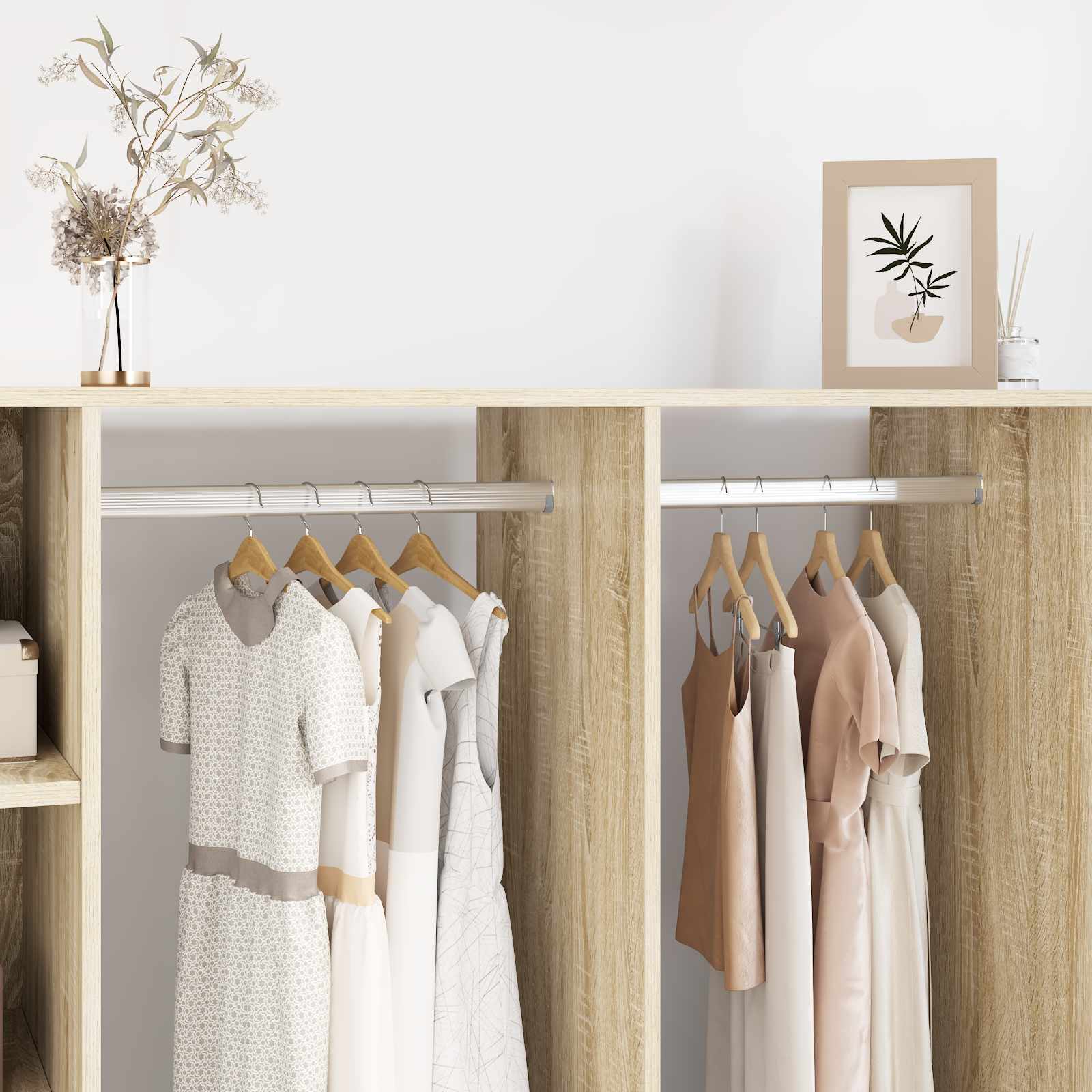 vidaXL Kleiderstange 2 pcs Silber 764 x 15 x 29 mm Aluminiumlegierung