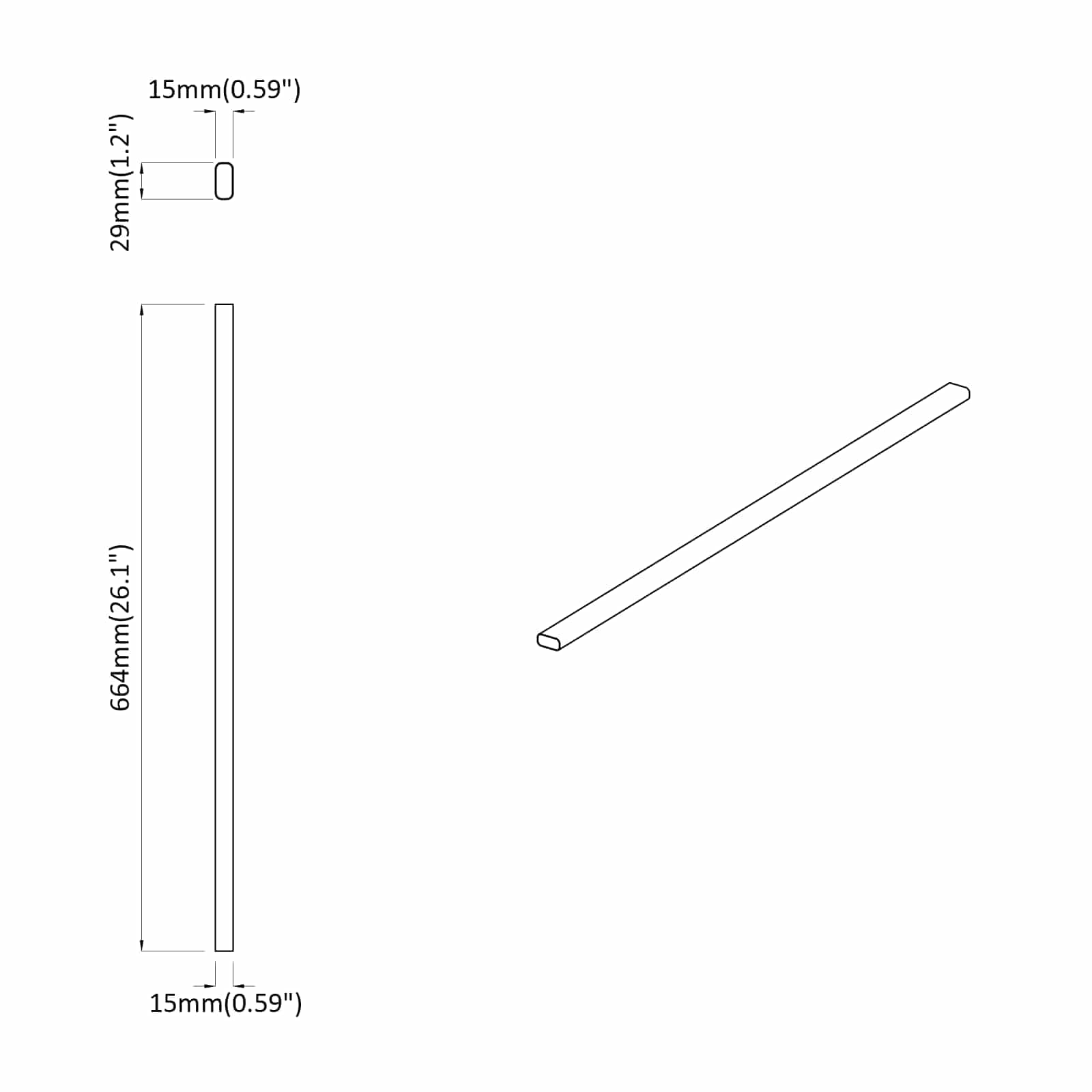 Șină pentru dressing 12 pcs Argintiu 764 x 15 x 29 mm [7]