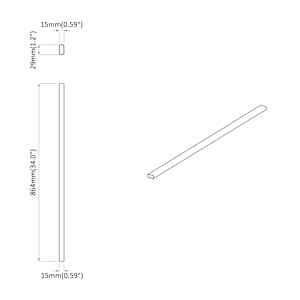Tyč Skříně 12 pcs Stříbrná 864 x 15 x 29 mm Hliníková slitina - obrázek 8