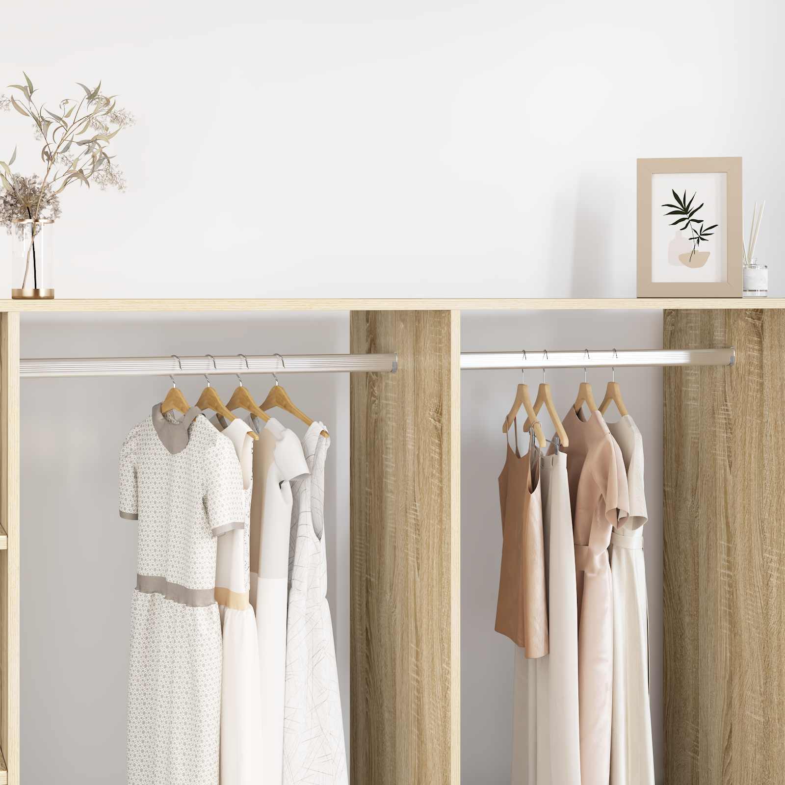 Soluții de depozitare și organizare - Șină pentru dressing 2 pcs Argintiu 764 x 15 x 29 mm