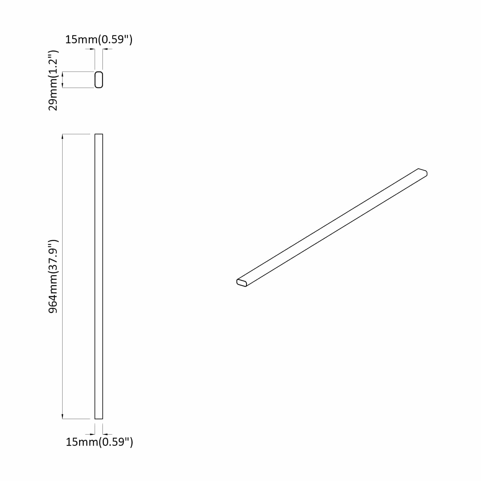 Șină pentru dressing 12 pcs Argintiu 764 x 15 x 29 mm [7]