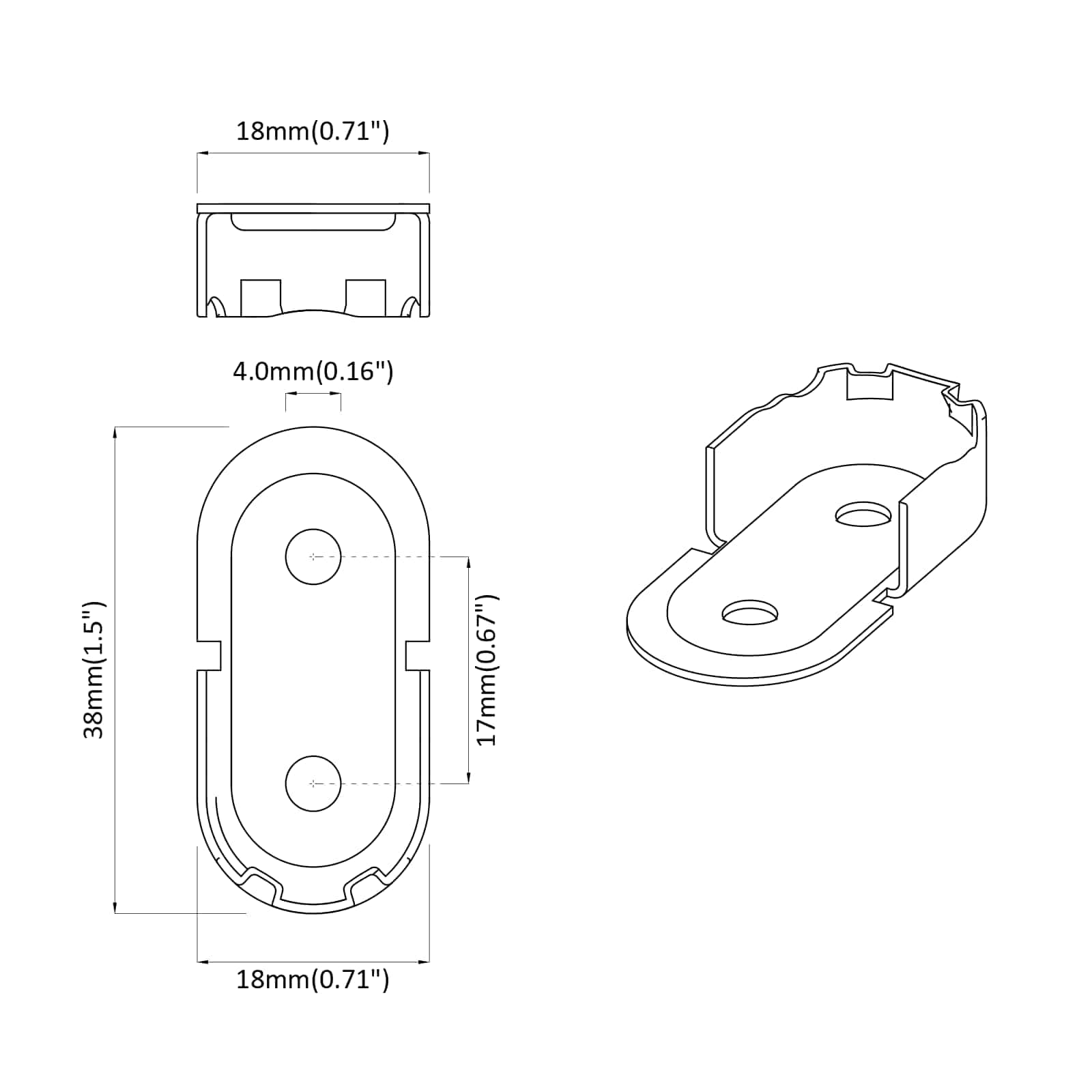 Nosilec za omarno palico 2 pcs Beli cink 40 x 18 x 10 mm elezo - slika 8