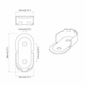 Konzole na šatní tyč 2 pcs Bílý zinek 40 x 18 x 10 mm Železo - obrázek 8
