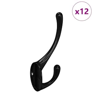 vidaXL Riidekonks 12 tk Must 102 x 29 x 47mm Tsink-alliage