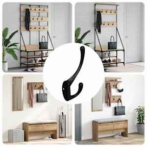 Kavelj za oblačila 346 pcs Črna 102 x 29 x 47mm Cinkova zlitina