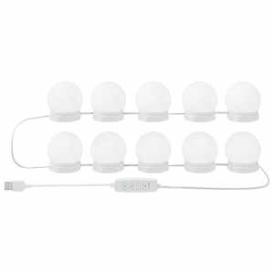 vidaXL Peegelvalgustid LED-ribadega Valge 4,5 x 4,5 x 4,7 cm Plastmass