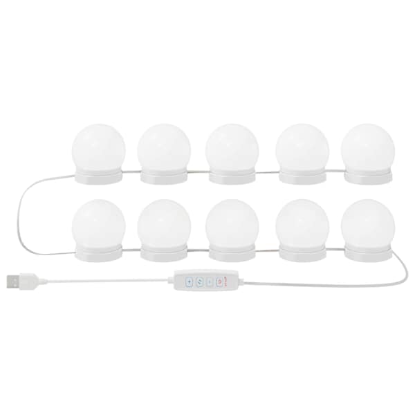 vidaXL Peegelvalgustid LED-ribadega Valge 4,5 x 4,5 x 4,7 cm Plastmass