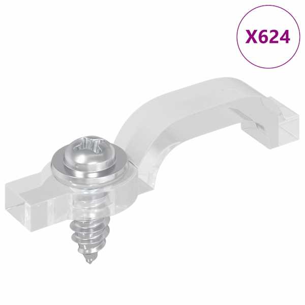 vidaXL LED riba klambrid 23,8 mm 12 tk L&auml;bipaistev Plast ja raud