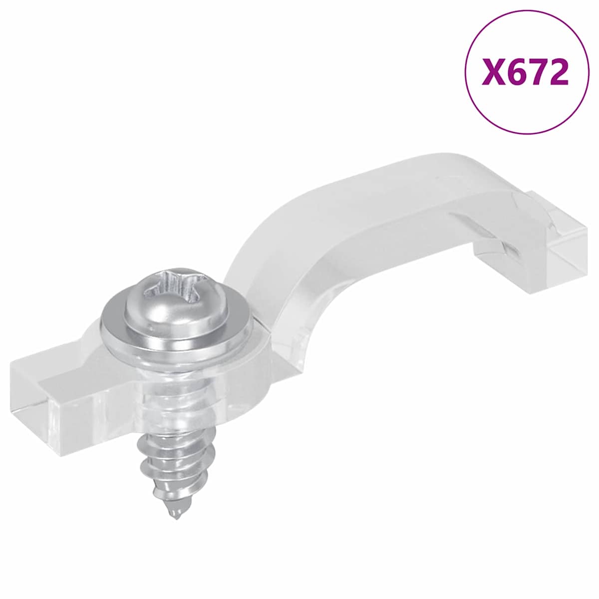LED Strip Clips 23,8 mm Transparent Plastik og Jern - Billede 2