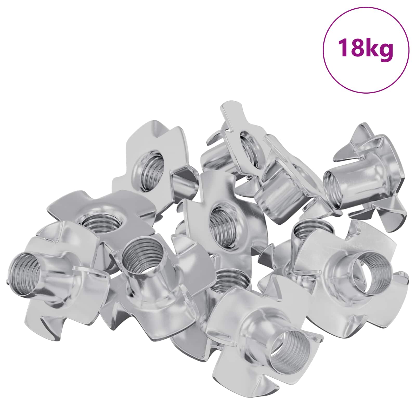 vidaXL Stift-T-Nuss 7200 pcs Silber M6 mm Stahl