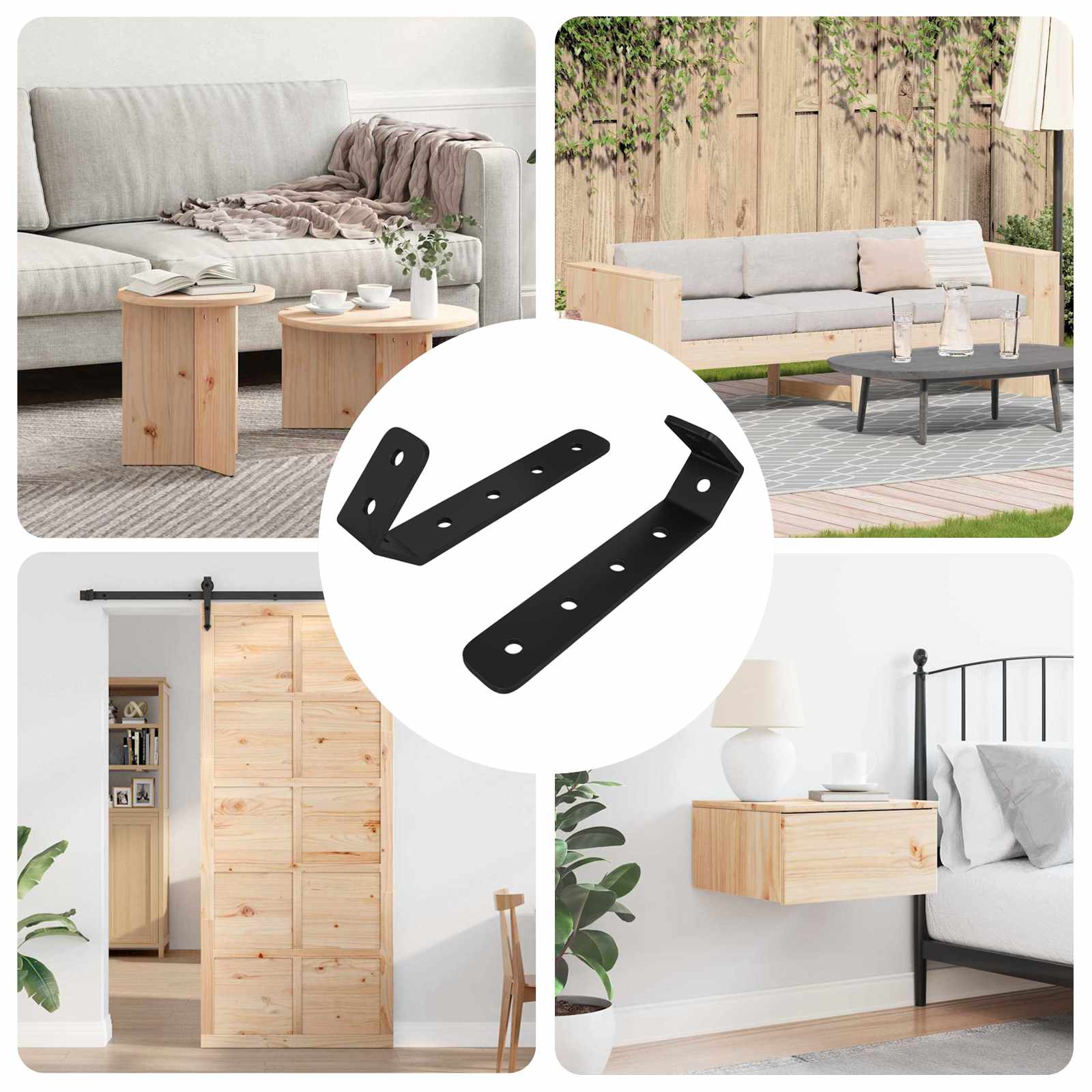 vidaXL Haken 2 pcs Schwarz M5 x 110 mm Eisen