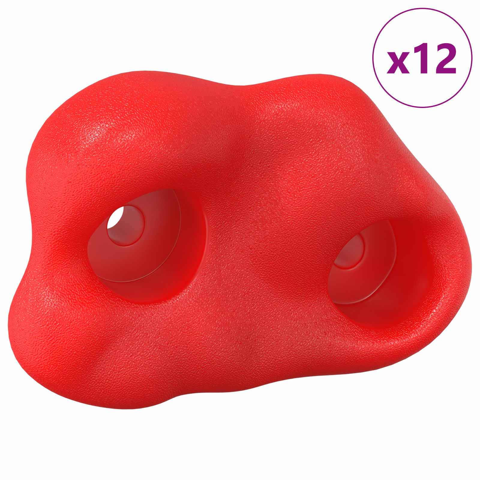 Thumbnail - vidaXL Klettergriff 12 pcs Rot 100 x 67 x 43 mm PP