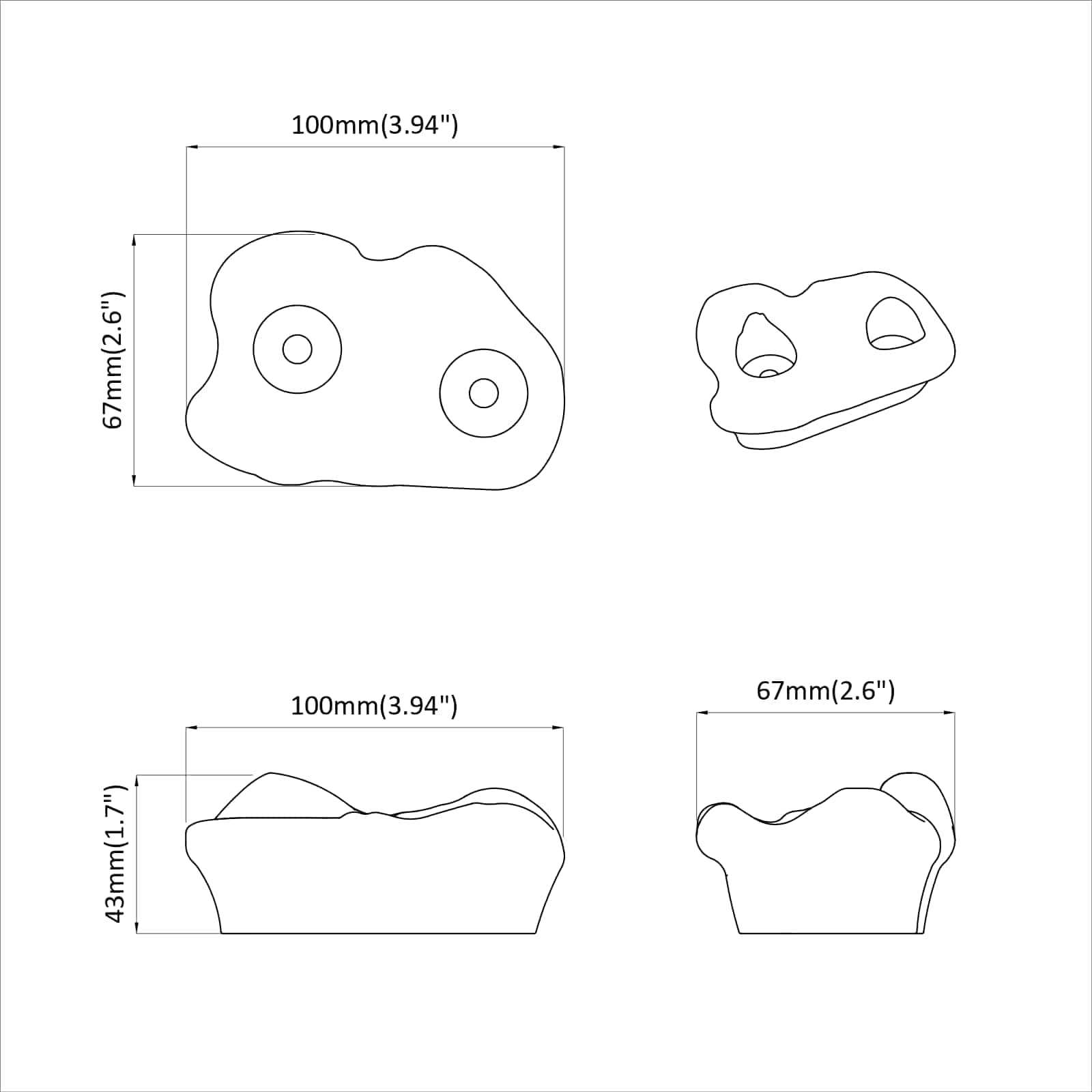 Oprijemala za plezanje 12 pcs Oranžna 100 x 67 x 43 mm PP - slika 7