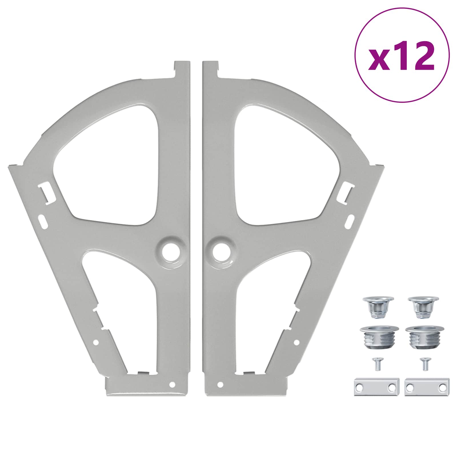 Thumbnail - vidaXL Klappenscharnier 12 pcs Silber 235 x 155 x 30 mm Eisen