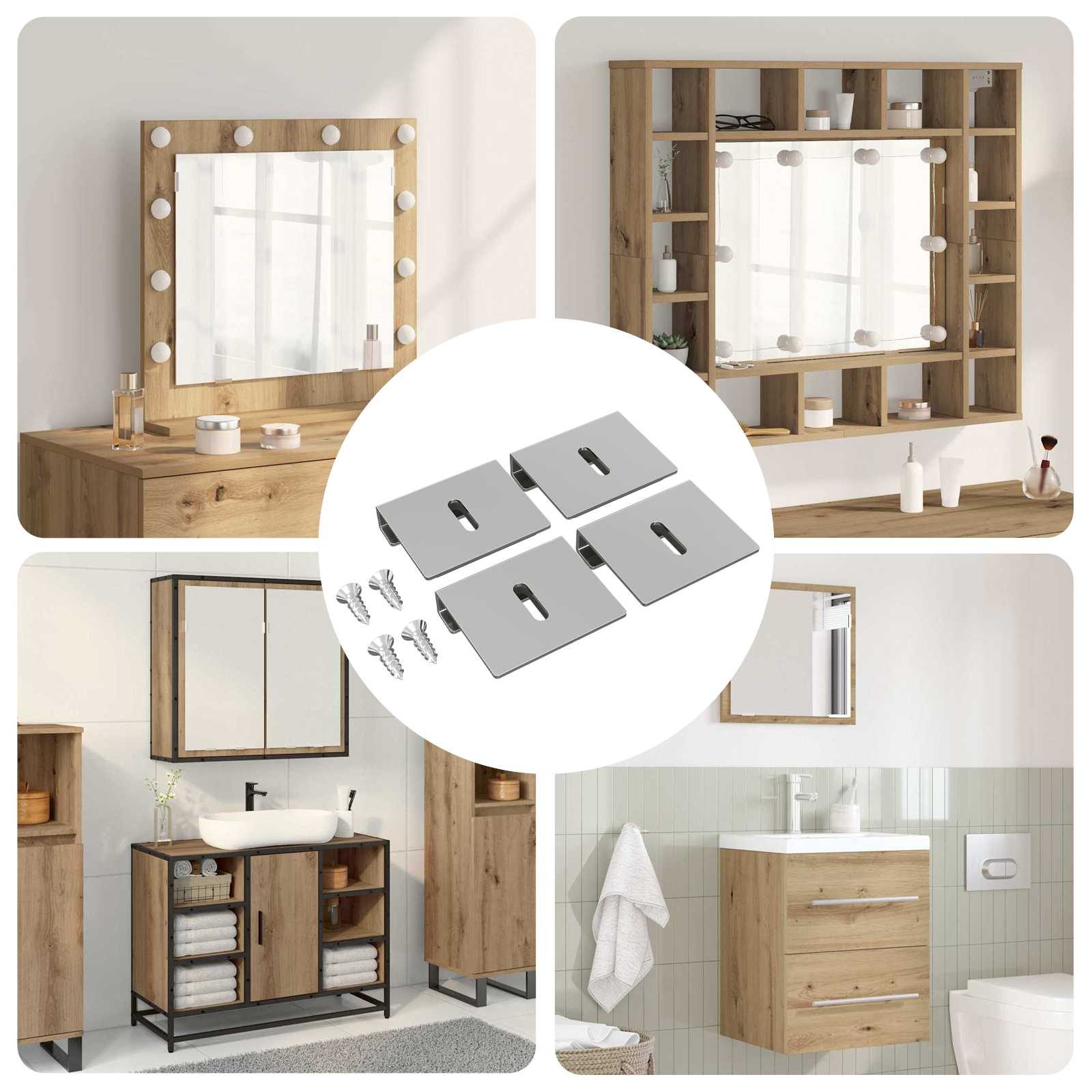 Spoguļa turētāja kronšteins 12 pcs Niķelis 35 x 30 x 8,3 mm