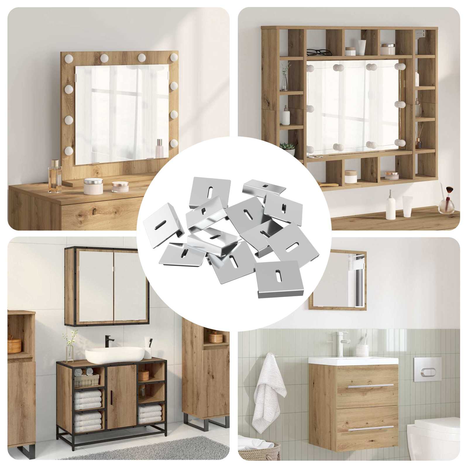 Spoguļa turētāja kronšteins 340 pcs Niķelis 35 x 30 x 8,3 mm