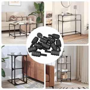 Standoff vijak 12 pcs Črna M4 Guma in jeklo