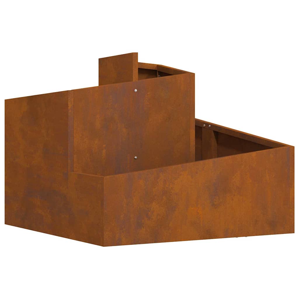  vidaXL Kerti cserép Barna 60 x 60 x 50 cm időjárásálló acél akciós termékkép 1