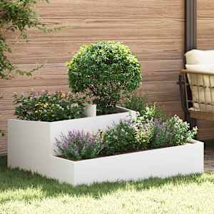 Vrtni lonček Bela 100 x 100 x 50 cm Mlinjeni jeklo