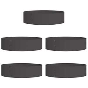 Květináčový kroužek 5 pcs Černá 80 x 80 x 20 cm - obrázek 2