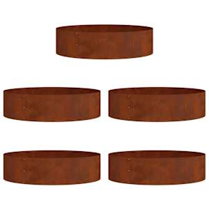 Květináčový kroužek 5 pcs Hnědá 80 x 80 x 20 cm - obrázek 2