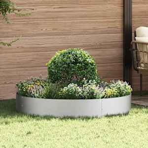 Obroč za lončke srebrna 120 x 120 x 20 cm. Cinkana jeklena