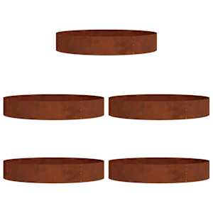 Květináčový kroužek 5 pcs Hnědá 120 x 120 x 20 cm - obrázek 2