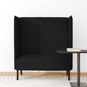 Vysoký zpětný pohovka 101cm Černá textil - obrázek 3