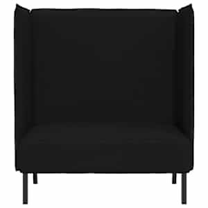 Vysoký zpětný pohovka 101cm Černá textil - obrázek 4
