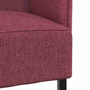 Vysoký zpětný pohovka 101cm vínová červená textil - obrázek 8
