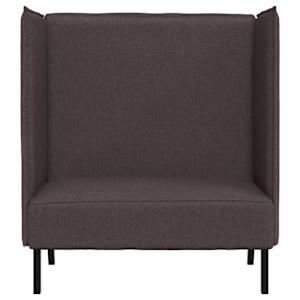 Vysoký zpětný pohovka 101cm Tmavě hnědá textil - obrázek 4