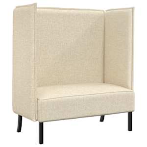 vidaXL K&otilde;rge seljatoega diivan 101cm cream kangas