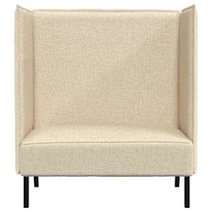 Vysoký zpětný pohovka 101cm Krémová textil - obrázek 4