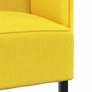 Vysoký zpětný pohovka 101cm Světle žlutá textil - obrázek 8