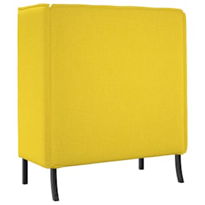 Vysoký zpětný pohovka 101cm Světle žlutá textil - obrázek 6