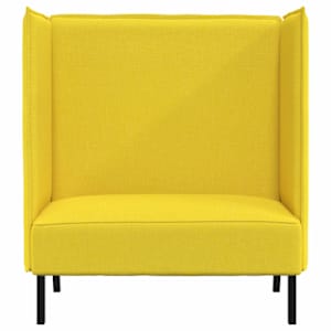 Vysoký zpětný pohovka 101cm Světle žlutá textil - obrázek 4