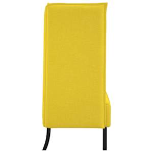 Vysoký zpětný pohovka 101cm Světle žlutá textil - obrázek 5