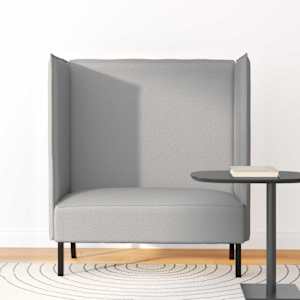 Vysoký zpětný pohovka Oblačná šedá 109 x 56 x 121 cm textil - obrázek 3