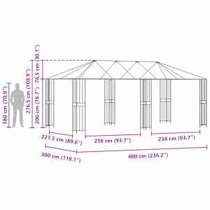 Rám na altán 6 x 3 m Černá Ocel - obrázek 7