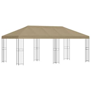 vidaXL Aia gazebos 6 x 3 m Beež Pol&uuml;ester ja teras 190 gsm