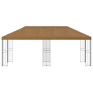 Altán s bočními stěnami 6 x 3 m Béžová Polyester a ocel 190 - obrázek 3