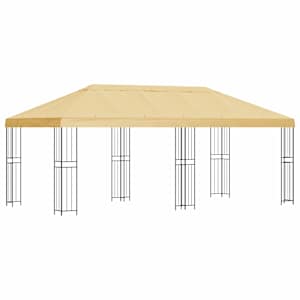 vidaXL Aia gazebos 6 x 3 m Kreemjas Pol&uuml;ester ja teras 190 gsm