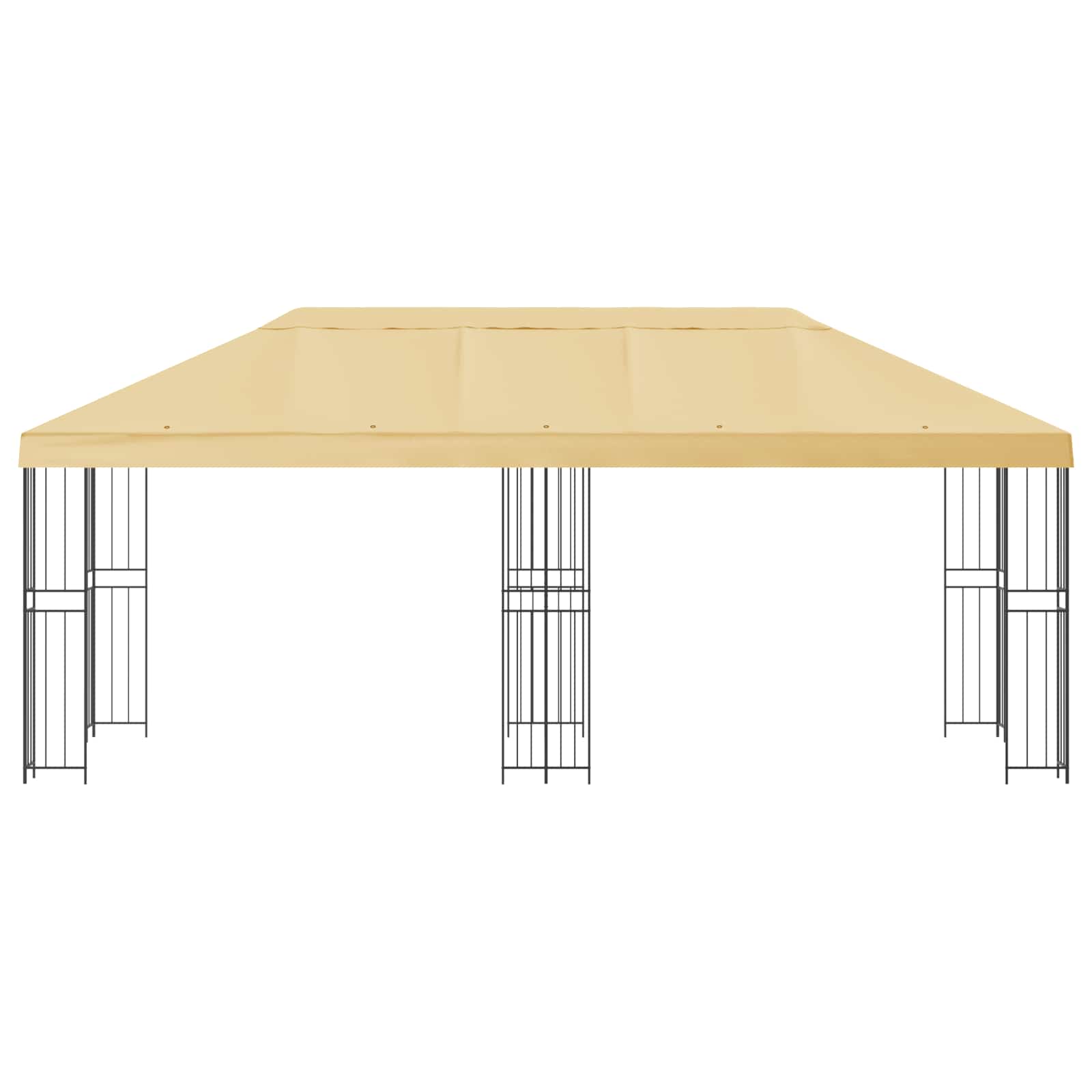 Paviljoen met zijwanden 6 x 3 m Crèmekleurig Polyester en staal image 3