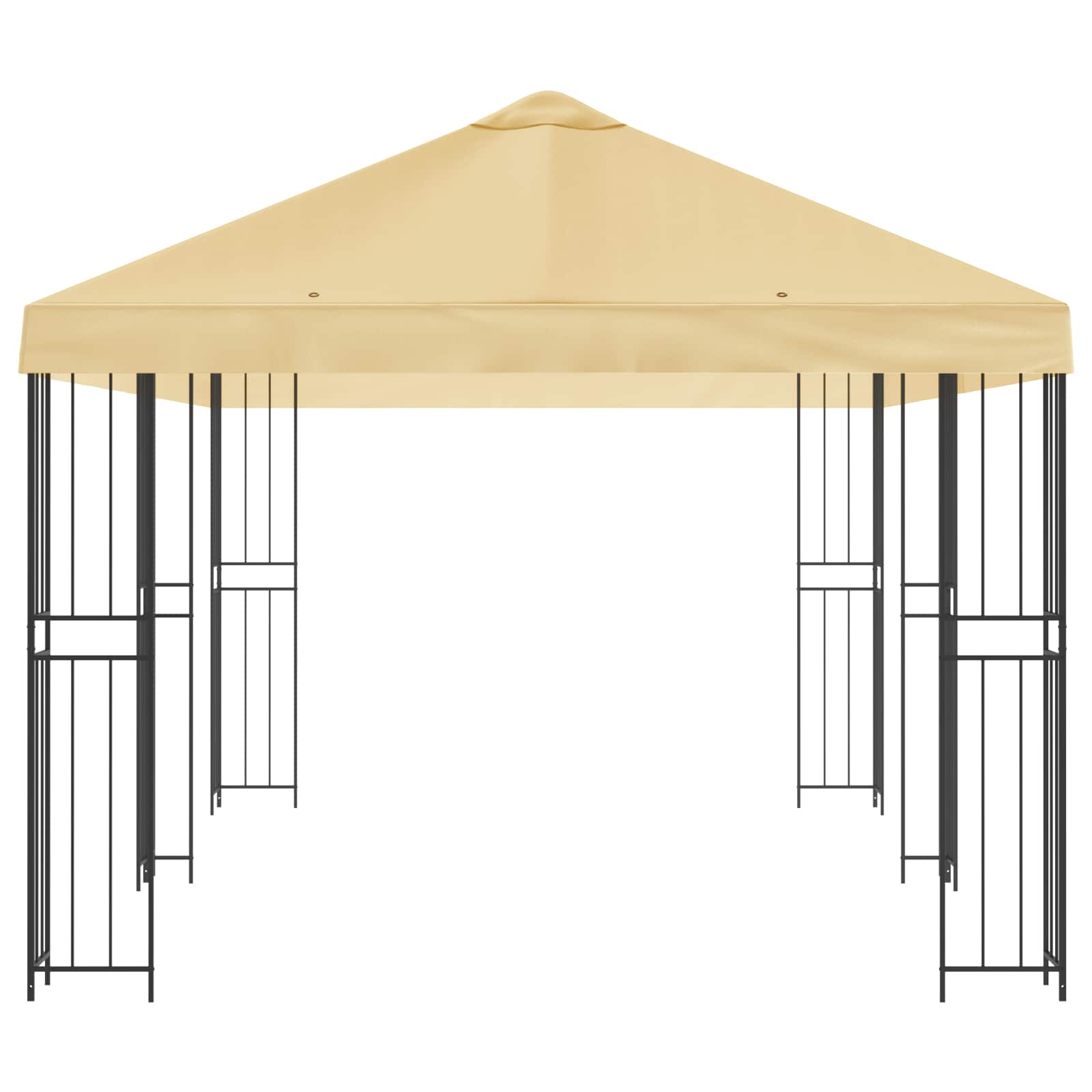 Paviljoen met zijwanden 6 x 3 m Crèmekleurig Polyester en staal image 4