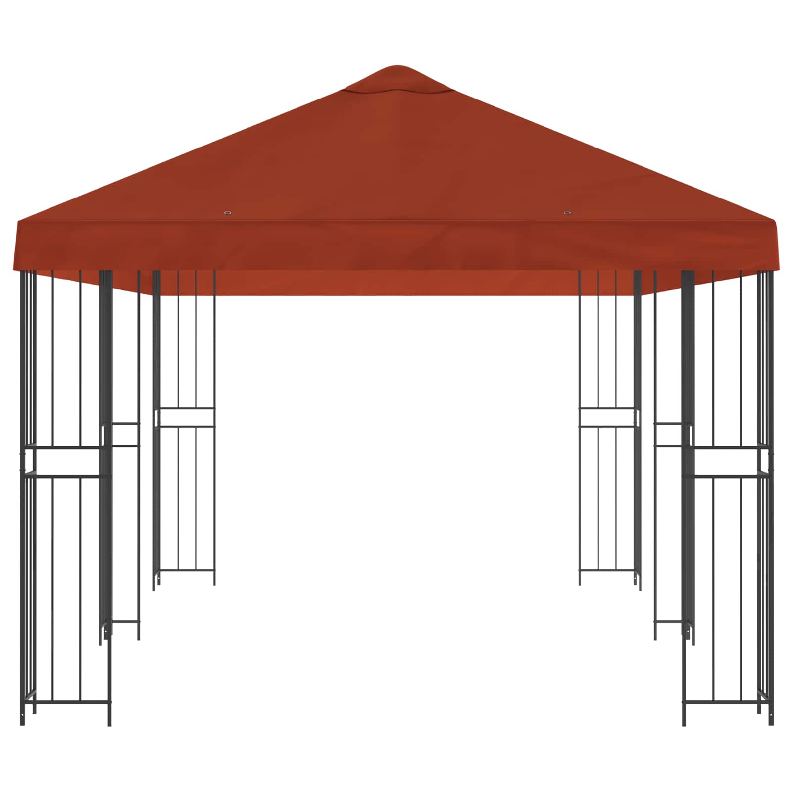 Paviljoen met zijwanden 6 x 3 m Terracotta Polyester en staal image 4