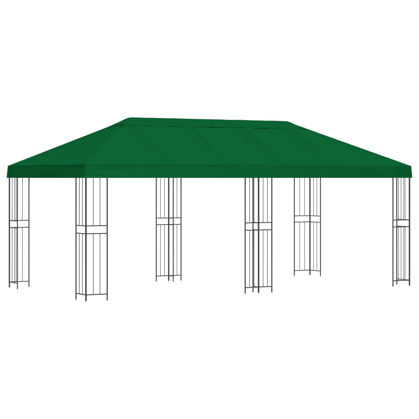 Paviljoen met zijwanden 6 x 3 m Groen Polyester en staal 190 image 2